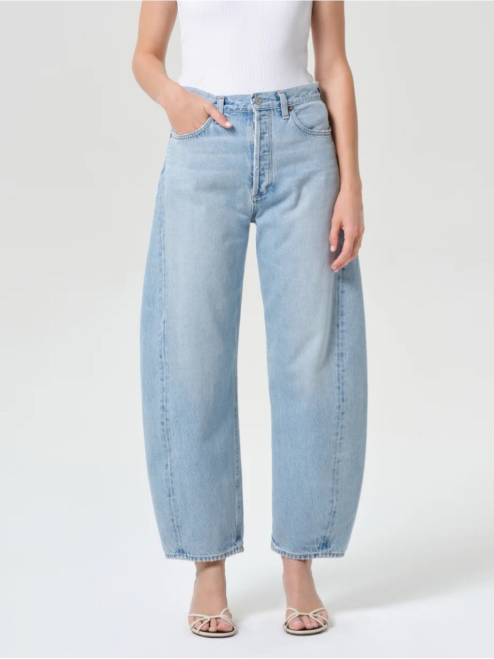 AGOLDE Luna Pieced Wide-Leg Jeans Void Light Blue 24
